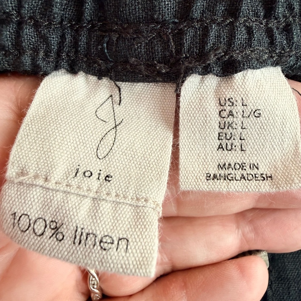 Joie Women’s 100% Linen Pull-On Pants, size L - Picture 2 of 4